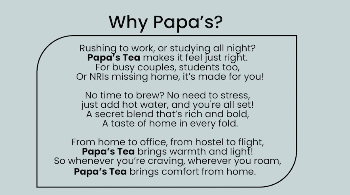 Papa's Premix Masala Tea | Makes 30 Cups