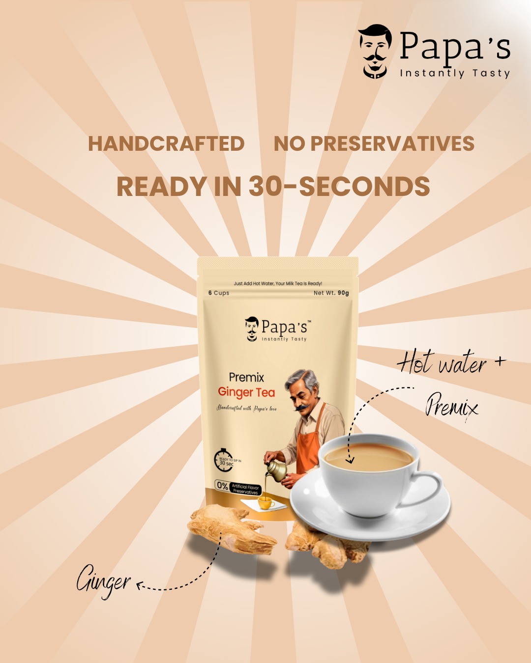 Fusion Pair – Ginger Tea Premix + Ginger Elaichi Tea Premix