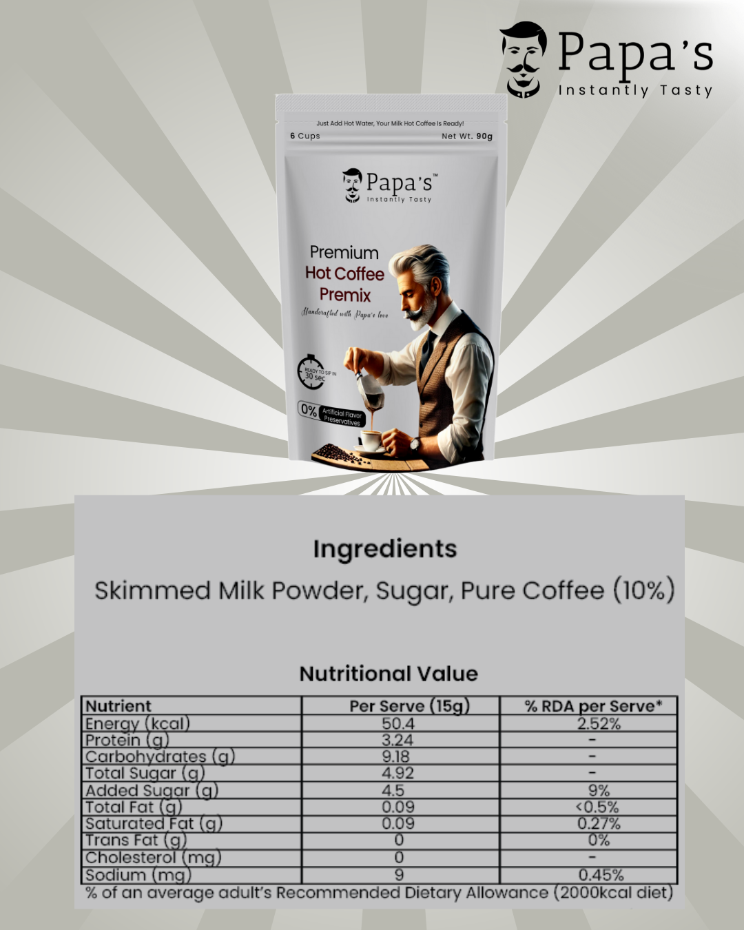 Hot Coffee Premix Lovers - 3 X Hot Coffee