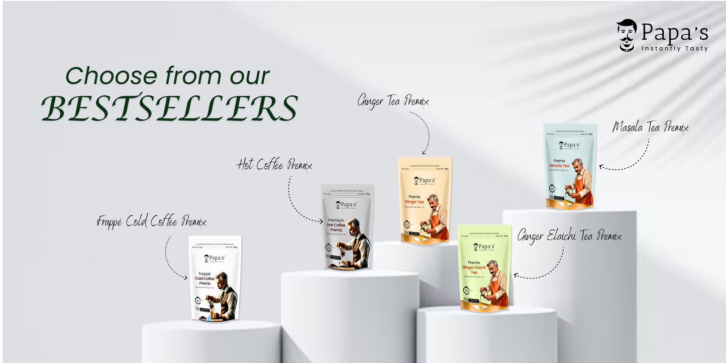AM PM Premix Duo – Frappé Cold Coffee + Masala Tea