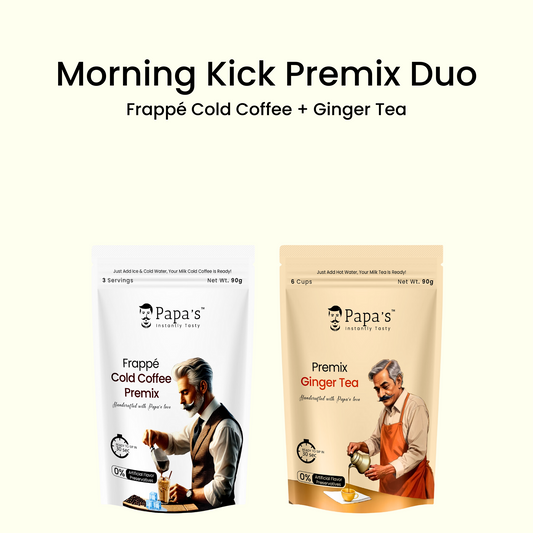 Morning Kick Duo – Cold Coffee Premix + Ginger Tea Premix