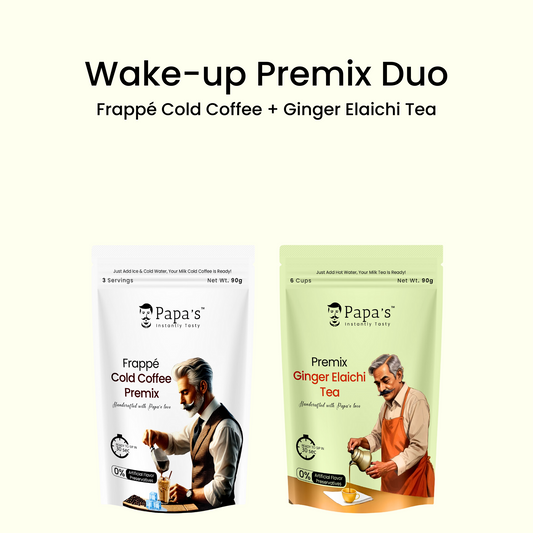 Wake-up Duo – Cold Coffee Premix + Ginger Elaichi Tea Premix