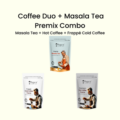 Coffee Duo + Masala Tea Combo – Hot Coffee + Cold Coffee + Masala Tea