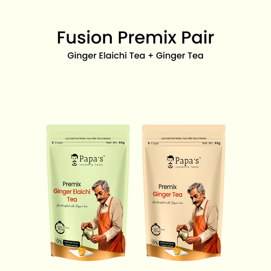 Fusion Pair – Ginger Tea Premix + Ginger Elaichi Tea Premix