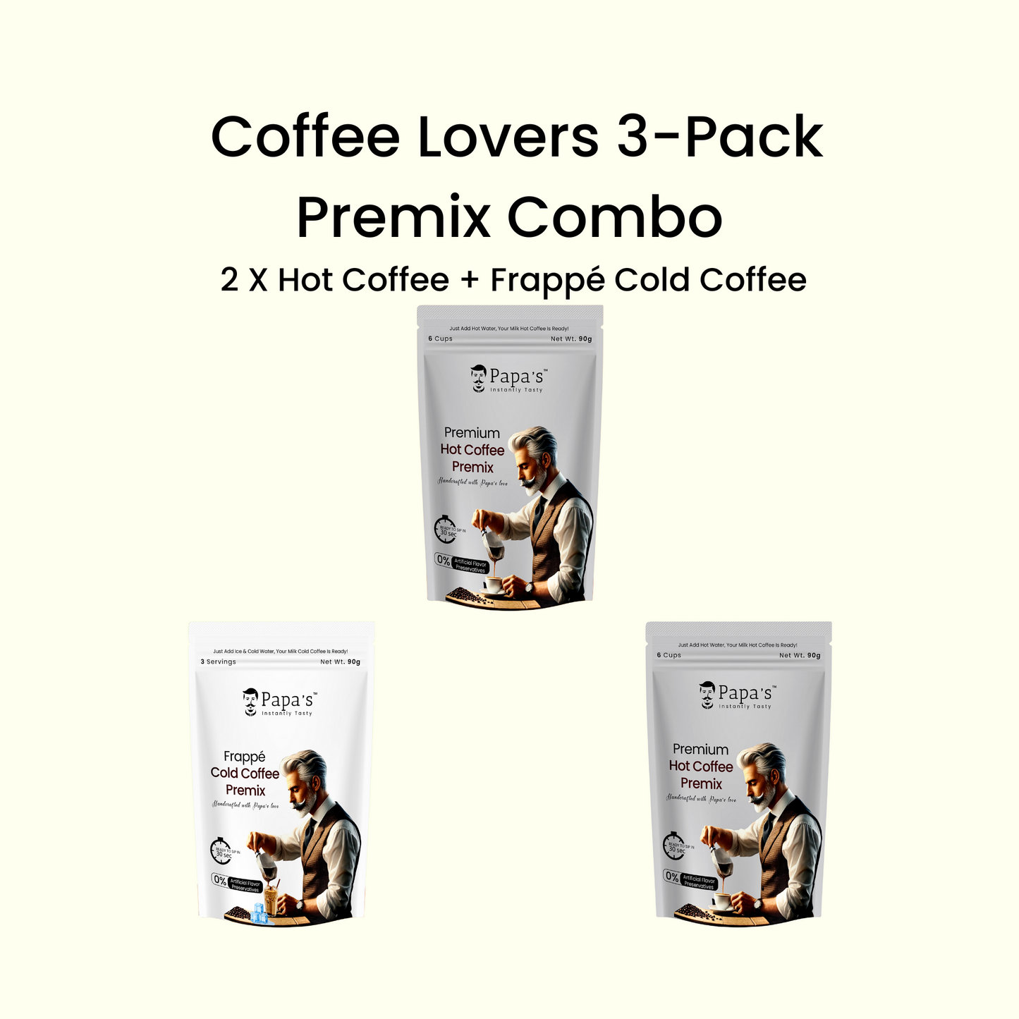 Coffee Lovers 3-Pack – 2× Hot Coffee + 1× Cold Coffee