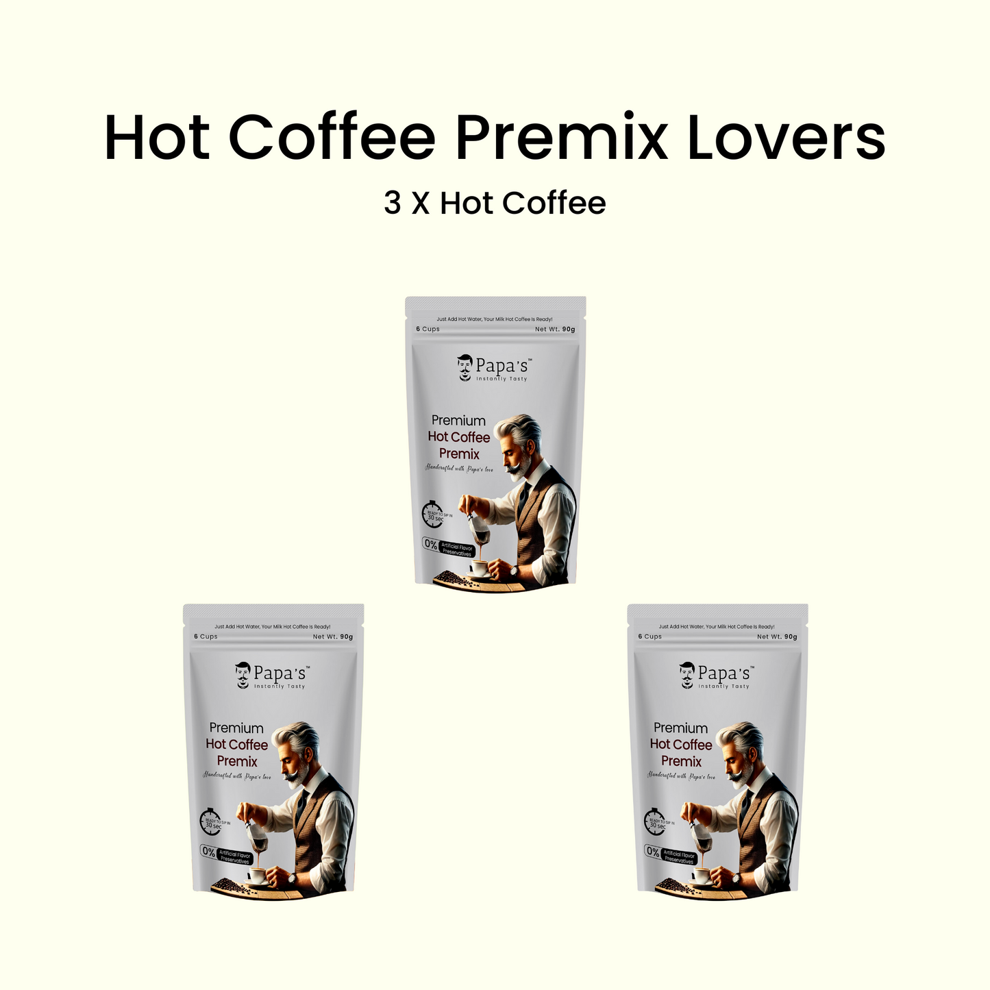 Hot Coffee Premix Lovers - 3 X Hot Coffee